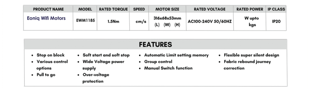 silent wifi motors features